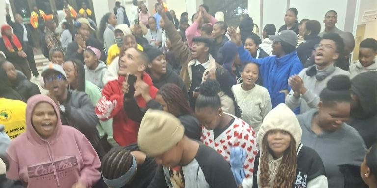 Rhodes students halt classes, reject 50 percent debt payment demand and R3,000 monthly fees Rhodes University students attend a meeting with university management on Monday night about student fee payment requirements.