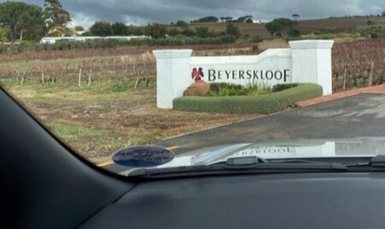Exterior of Beyerskloof Wine Bar in Stellenbosch, the restaurant involved in a legal dispute over a needle-like object found in a hamburger.