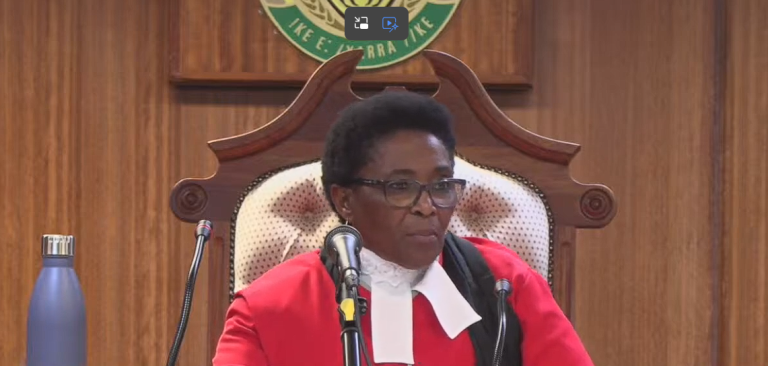 Judge Bulelwa Pakati presiding over the PEBCO 3 inquiry at the High Court in Gqeberha.